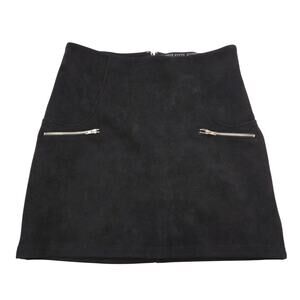 HYFVE Soft Suede Like Black Skirt Woman's Size Medium Zipper Design